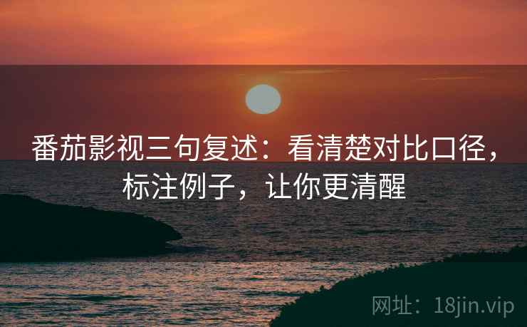 番茄影视三句复述：看清楚对比口径，标注例子，让你更清醒